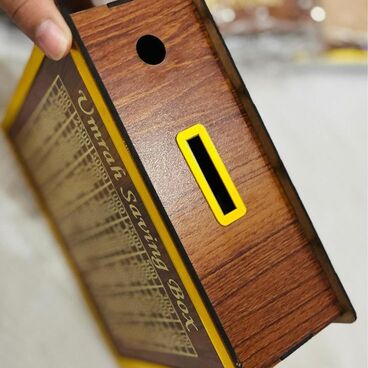 Wooden Umrah Saving Box - 280 Days Savings Plan - Islamic Halal Money Jar for Hajj & Umrah